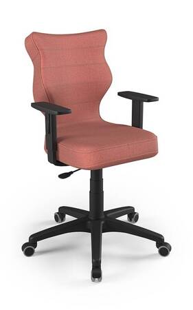 Krzesło do biurka Duo różowe dopasowane do wzrostu 159-188 cm ergonomiczne siedzisko regulowane podłokietniki odporna tkanina