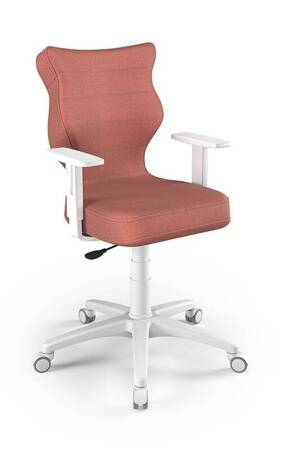 Krzesło do biurka Duo różowe idealne do wzrostu 146-176,5 cm ergonomiczne siedzisko regulowane podłokietniki odporna tkanina