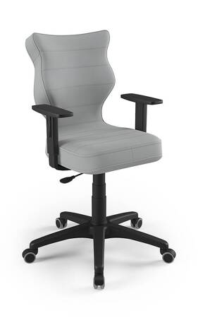 Krzesło do biurka Duo szary popiel dopasowane do wzrostu 159-188 cm ergonomiczne krzesło obrotowe z regulowanymi podłokietnikami