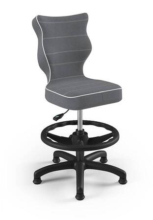 Krzesło do biurka Petit ciemny szary dopasowane do wzrostu 119-142 cm ergonomiczne krzesło obrotowe z podnóżkiem