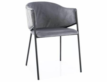 Krzesło tapicerowane Bono szare nowoczesne oraz funkcjonalne krzesło industrialne na metalowym stelażu