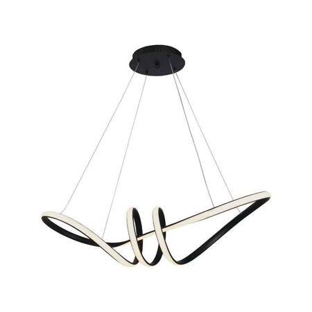 Lampa wisząca Bend II czarna 24W 3000K designerska lampa LED o finezyjnej formie w nowoczesnym stylu idealne dopełnienie salonu lub sypialni