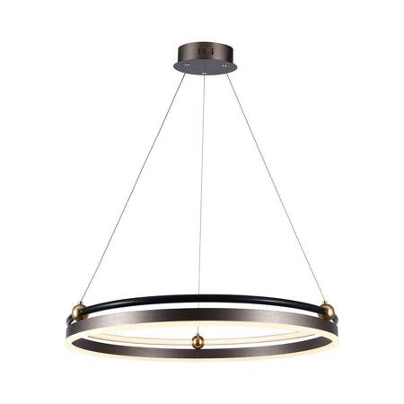 Lampa wisząca Copper 63 cm brązowa 30W 3000K oryginalna estetyka lampy z wbudowanymi diodami LED lampa wzbogacona złotymi dodatkami