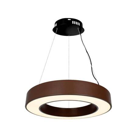 Lampa wisząca Corten brązowa 50W 4000K niebanalna estetyka lampy z wbudowanymi diodami LED funkcja ściemniania światła wysoka jakość wykonania