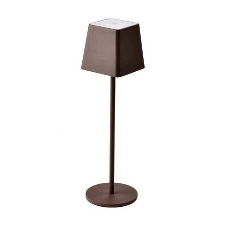 Lampka nocna Lesso brązowa 2W 3000K stylowa lampa do każdego wnętrza charakterystyczny abażur funkcja zmiany barwy światła