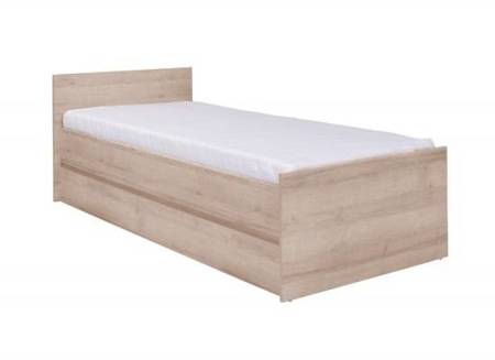 Łóżko Simple 90x200 cm dąb sonoma funkcjonalny mebel do pokoju młodzieżowego