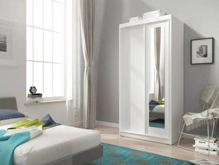 Szafa przesuwna Alabama 100 cm biała nowoczesna szafa idealna do garderoby sypialni lub przedpokoju
